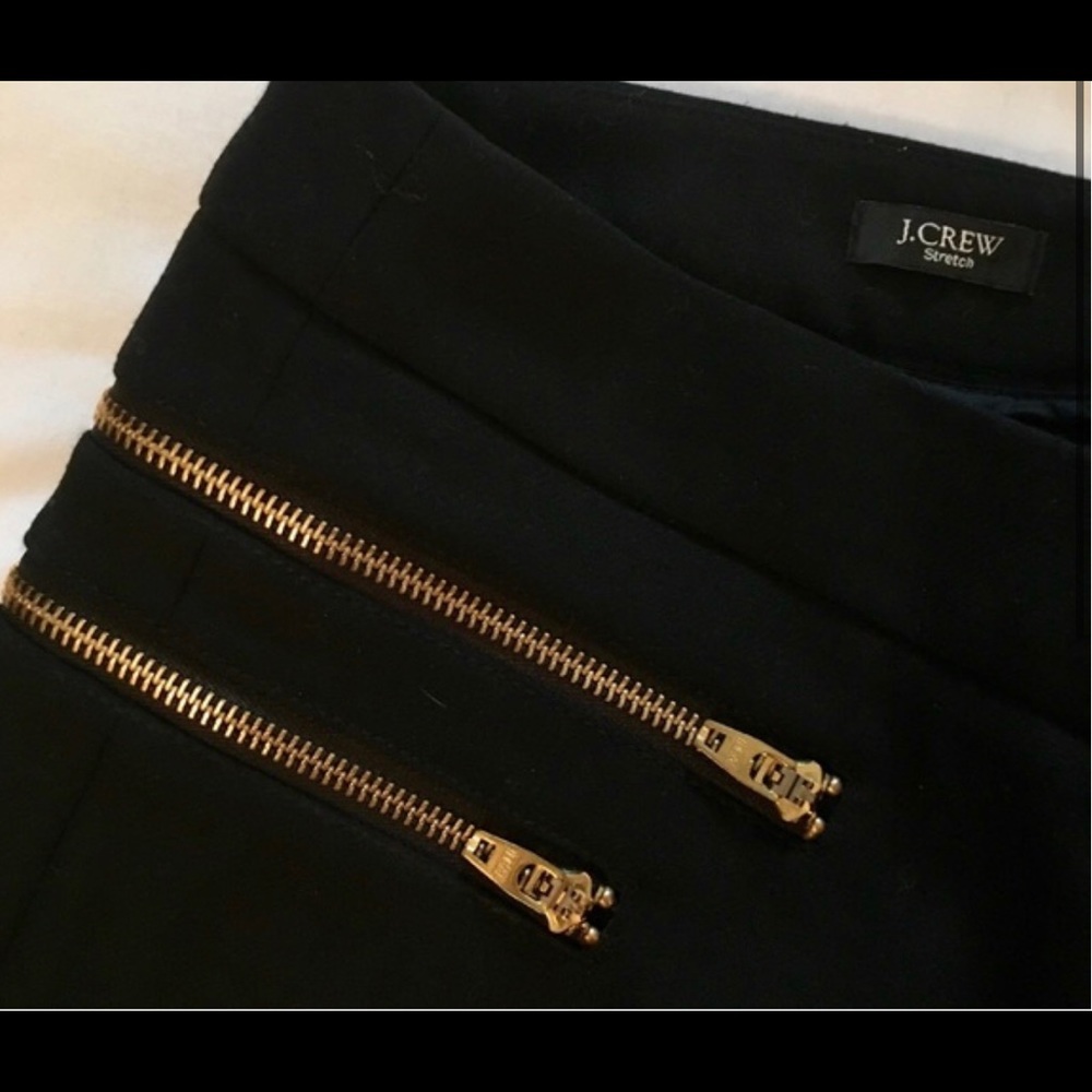J.Crew Minnie Pants Size 2 Black / Gold Zippers
